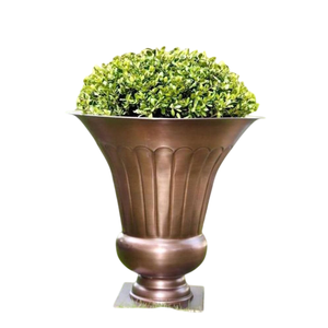 Vase à fleurs vintage en métal avec design cannelé, finition argentée, pour la décoration intérieure, utilisation pour plantes, urnes de jardin en solde - Product Image 6