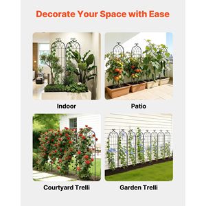Traliccio per Rose 60 x 15 Pollici, Confezione da 4, Verniciato a Polvere, Tralicci da Giardino per Fiori, Recinzioni e Cancelli con Chiusura Pratica - Product Image 6