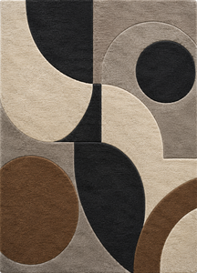 Tapis en laine tufté à la main abstrait moderne, tapis géométrique de luxe contemporain pour salon et chambre, taille personnalisée - Product Image 6