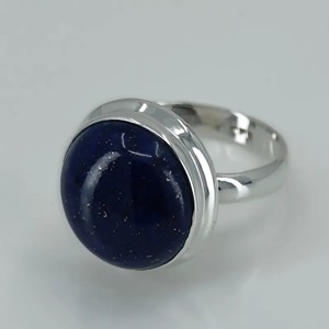 Lapis Lazuli <b>Ring</b> 925 <b>Sterling</b> <b>Silver</b> Handmade Promise <b>Ring</b> for Women Natural Round Shape Gemstone Jewelry, January Birthstone - Product Image 6
