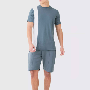 Custom Casual Men's Summer Street Wear Breathable <b>Knitted</b> Relaxed Fit Cotton Everyday Use T-shirt Matching High Shorts <b>Set</b> - Product Image 2
