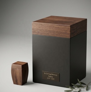 Urna de Madera Hecha a Mano, Caja de Cremación en Forma de Cubo, Acabado en Madera Natural, Duradera, Recuerdo Conmemorativo para Adultos - Product Image 2