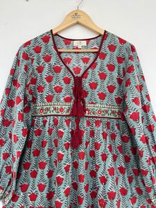 Femmes filles imprimé pur coton Maxi robe indien bloc imprimé décontracté été soirée à la mode en gros longue Midi en vrac - Product Image 5