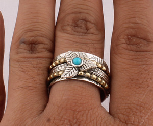 Anillo de Turquesa al por Mayor, Plata de Ley 925, Anillo Minimalista Apilable, Proveedor de Joyería B2B, Anillo Hecho a Mano con Gema de Turquesa - Product Image 4