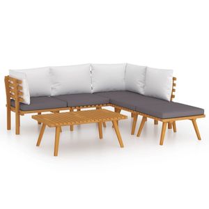 Ensemble de salon de jardin gris foncé et blanc - Product Image 2