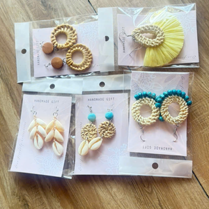 Pendientes Boho de Ratán, Hechos a Mano, Aros de Bambú Tejidos, Joyería Ecológica de Moda, Hechos en Vietnam, Venta al Por Mayor - Product Image 6