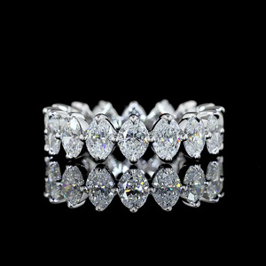 Anillo de Compromiso de Oro Blanco para Mujer con Diamante Ovalado Cultivado en Laboratorio, Chapado en Rodio, Oro de 10K, 14K, 18K, Plata 925, 935, Anillo de Bodas - Product Image 1