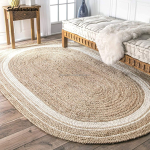 Direct Factory Handmade <b>Jute</b> Braided Oval <b>Rug</b> <b>Runner</b> Sofa Room Decorative Floor Carpet for Indoor & Outdoor From India - Product Image 1