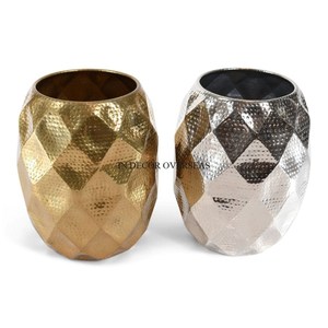 Best Seller Stainless Steel Silver <b>Polished</b> With Gold Plated Leaf Branch Designer Base Table Centerpiece Decorative Flower Vase - Product Image 5
