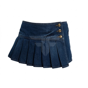 Custom High Street <b>Split</b> Wear Denim <b>Skirt</b> MIDI Denim <b>Skirt</b> Pleated <b>Skirt</b> Fashion Casual Slim Dry Cleaning for Women - Product Image 1