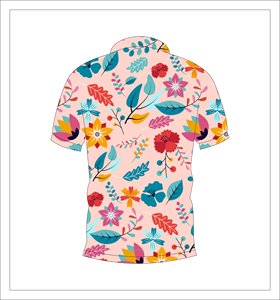 เสื้อโปโลพิมพ์ลายดอกไม้สีชมพูสำหรับผู้ชาย แขนสั้น แฟชั่นลำลองฤดูร้อน เสื้อยืดโปโลสำหรับเล่นกอล์ฟ - Product Image 5