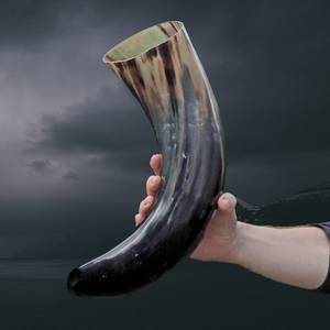 Polished Viking <b>Drinking</b> <b>Horn</b> - Authentic Ox <b>Horn</b> Mead Cup for Medieval Feasts & Reenactments - Product Image 3
