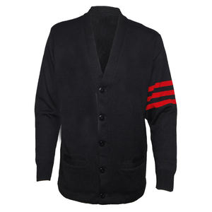 Cardigan en tricot ajusté personnalisé, style décontracté, avec logo frontal, pour universités, collèges, sororités, fraternités et organisations. - Product Image 1