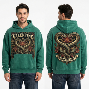 Sweat à capuche vintage lavé lavande avec motif cœur squelette miroir brisé, thème Dark Romance, personnalisé, streetwear, pour hommes, fabricant - Product Image 4