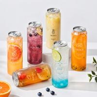 Venta al por Mayor de Latas Transparentes de PET de 350 ml para Bebidas con Tapas Fáciles de Abrir, Botellas de Plástico ODM para Envasado de Jugos Fríos y Refrescos