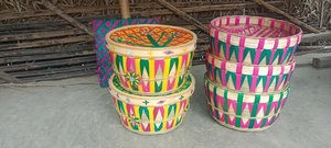Cesta de Regalo Decorativa Tradicional Ecológica de Bambú, Reforzada y Hecha a Mano, para Alimentos Gourmet y Cosméticos - Product Image 3