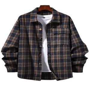 Chemise à carreaux en coton 100% de qualité supérieure pour homme - Qualité d'exportation, manches longues, boutonnée, à carreaux - Vêtement de rue décontracté, superposition en flanelle - Product Image 6