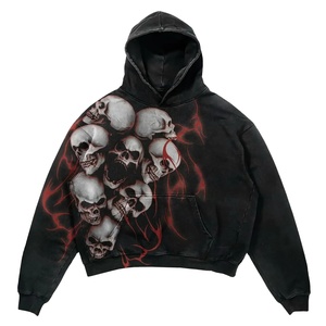 Wholesale Custom 100% Cotton Fleece Oversized Breathable Sweatshirt Men's Drop Shoulder Hoodie Embroidered for Solid - Product Image 4