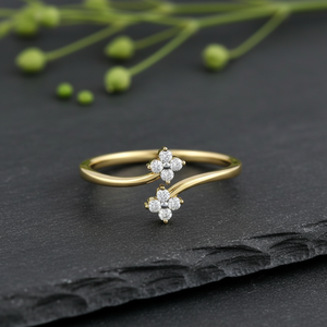 Anillo de Flor de Oro de 10k Hecho a Mano con Diamante de Laboratorio VVS1, Joyería Fina Directa de Fábrica - Product Image 6