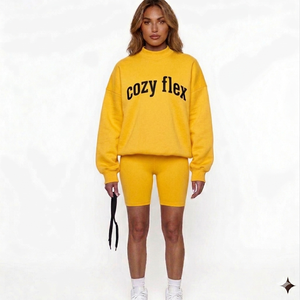 Sweat-shirt à col montant en molleton de coton premium, coupe oversize, chaud pour l'hiver, style streetwear décontracté et élégant - Product Image 5