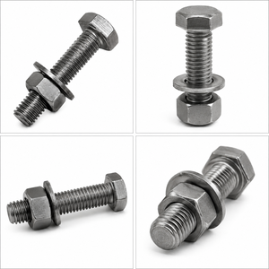 Perno hexagonal de acero aleado con acabado de zinc, rosca completa UNC de 1/8 y 1/4 de pulgada, sujetador para ensamblaje de motor - Product Image 2