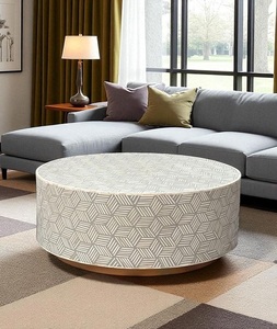 Table basse hexagonale moderne de luxe avec incrustations en os et motif chevron, mobilier de salon, vente chaude, par f s i - Product Image 1
