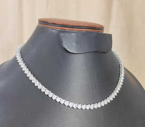 Moissanite <b>Choker</b> Necklace Round Brilliant Cut Prong Setting 925 <b>Silver</b> Women's Luxury Wedding Jewelry - Product Image 2