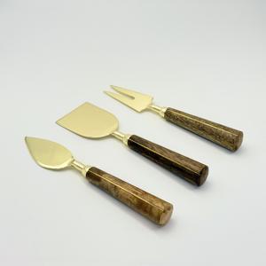 Juego de Cuchillos para Queso de Acero Inoxidable de 3 Piezas, Duradero, con Bordes Afilados, Mangos de Madera, Apto para Lavavajillas, Vajilla Sostenible - Product Image 4