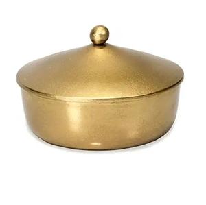 Cuencos Katori de Latón Ecológicos Hechos en India con Tapa, Cuencos para Servir Postres, Cuenco para Servir Alimentos Puros, Pulido, Sostenible, para Viajes - Product Image 1