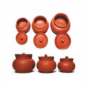 Juego de Ollas de Barro Terracota Ecológicas y Saludables de Nuevo Diseño, 3 Piezas, con Base Multicapa, Tapas y Base para Cocinar a Gas (Juego Artesanal) - Product Image 3