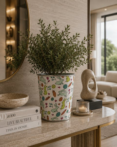 Pot de fleurs vintage en métal écologique avec revêtement en poudre, design moderne pour une utilisation en intérieur et en extérieur avec jardinière - Product Image 2