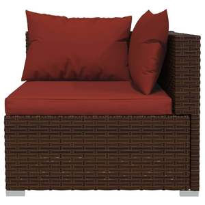 Set salotto da 10 pezzi in Poly Rattan marrone con comodi cuscini per mobili da esterno - Product Image 4