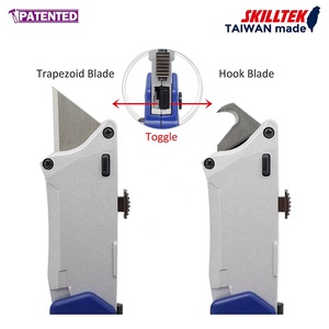 Couteau utilitaire professionnel pliant robuste à double lame rétractable 2-en-1, coupe-boîte de poche avec mécanisme de changement rapide de lame pour le bricolage - Product Image 2