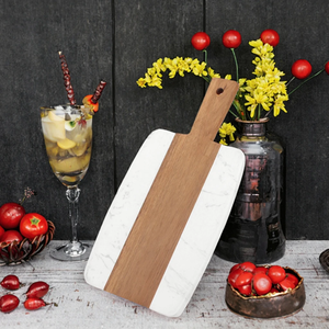 FAIZA CRAFT Durable Premium Acacia <b>Wood</b> and Marble Chopping Block & Serving Cutting Board Dishwasher Safe - Product Image 6