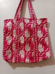 Quilted Cotton <b>Tote</b> Bag Eco Friendly Handmade Reusable Shopping Carry Bag Soft Durable Everyday Cotton <b>Tote</b> Bag - Product Image 2