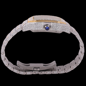 Reloj de Cuarzo para Hombre con Correa de Acero Inoxidable, Alta Calidad, Diamantes Moissanite VVS, Estilo Hip Hop, Caja Cuadrada - Product Image 5