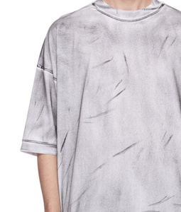 T-shirt Homme Col Rond Manches Courtes Coupe Oversize Imprimé Sérigraphie Jersey Tricoté Vintage 100% Coton 280g Anti-Plis - Product Image 4