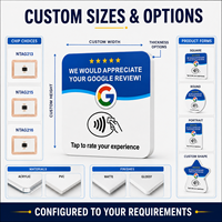 Tarjeta NFC con Revisión de Google de Vorx Tech, NTAG213 NTAG215, Tarjeta Inteligente de PVC Personalizada para Negocios