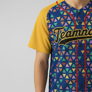 Maillots de baseball en polyester respirant pour hommes, en gros, OEM, avec rayures personnalisées et impression par sublimation - Product Image 3