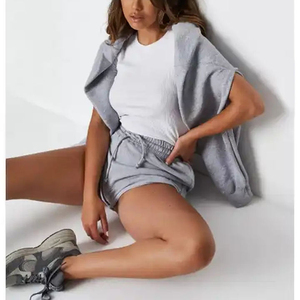 Women's 2 Piece <b>Set</b> Hoodie and Shorts Letter Print Digital Printed <b>Knitted</b> Cotton Regular Fit Casual Sportswear All Seasons Wear - Product Image 5