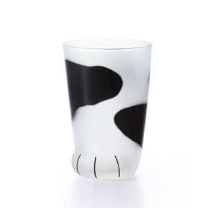 Vaso de vidrio Coconeco, fabricado en Japón, con figura de pata de gato, para bebidas, con diseño de gato madre, gatito y huella de pata. - Product Image 1
