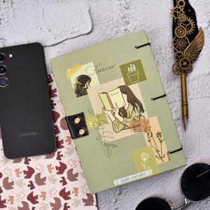 A5 Minimal Floral Handmade Paper <b>Notebook</b> EcoFriendly Journal 100 Pages Double Side Writing <b>Diary</b> with Metal Lock Elegant Design - Product Image 2