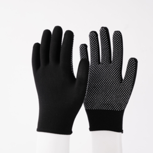 Anti-Slip Cotton/PVC Work <b>Gloves</b> Raised Micro-Diamond Texture Fingers Knit Wrist 10mil Thick <b>Silicone</b>-free Safety <b>Gloves</b> - Product Image 2