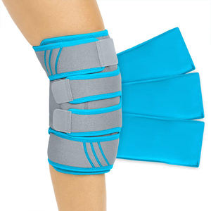 สายรัดเข่าแบบปรับได้พร้อมสายรัดบีบอัดสี่เส้นเพื่อความปลอดภัยของข้อต่อในระหว่างการออกกำลังกาย - Product Image 1
