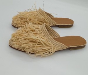 Mocassins marocains faits main en raphia pour femmes, chaussures de mariage, cadeau artisanal, chaussures d'été naturelles, chaussures en raphia pour femmes, raphia m - Product Image 2