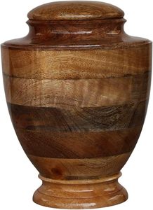 Urna de madera estilo vintage, recipiente de madera simétrico, liso y pulido, urna conmemorativa de 10.75 pulgadas, urna de cremación de madera de 7.75 pulgadas de diámetro. - Product Image 5