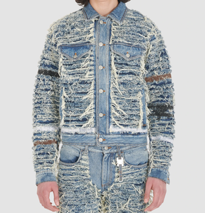 Chaqueta de mezclilla para hombre con efecto lavado a la piedra |   Abrigo Vaquero Informal de Algodón con Estética Vintage - Product Image 1