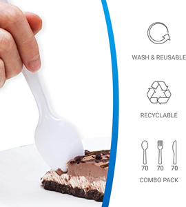 Juego de Cubiertos Desechables Biodegradables Ecológicos, Resistentes al Agua y Libres de BPA, para Fiestas, Más de 100 Piezas - Product Image 5