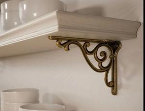 Support d'étagère en laiton artisanal, décoratif et artistique, pour étagères murales en bois, accent d'intérieur pour la maison - Product Image 4