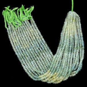 Cuentas facetadas de prehnita AAA de 4mm-5mm, prehnita verde natural, piedra semipreciosa, cuentas sueltas cortadas a mano para la fabricación de joyería. - Product Image 3